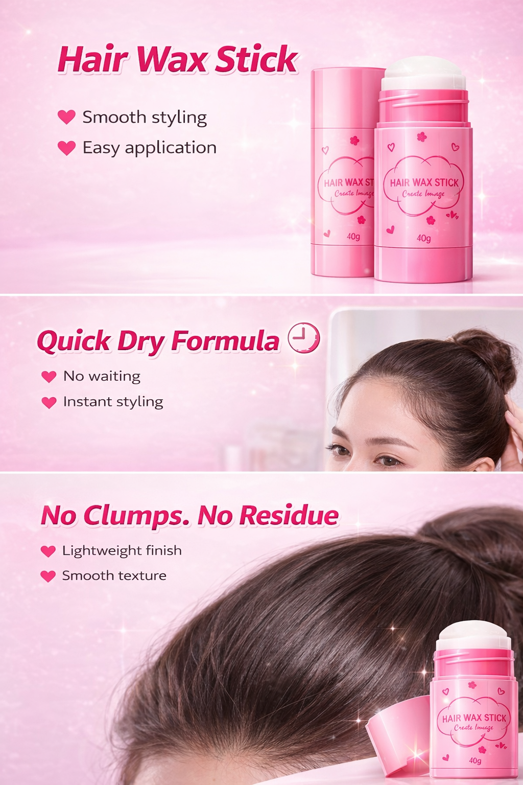 instant hair wax stick